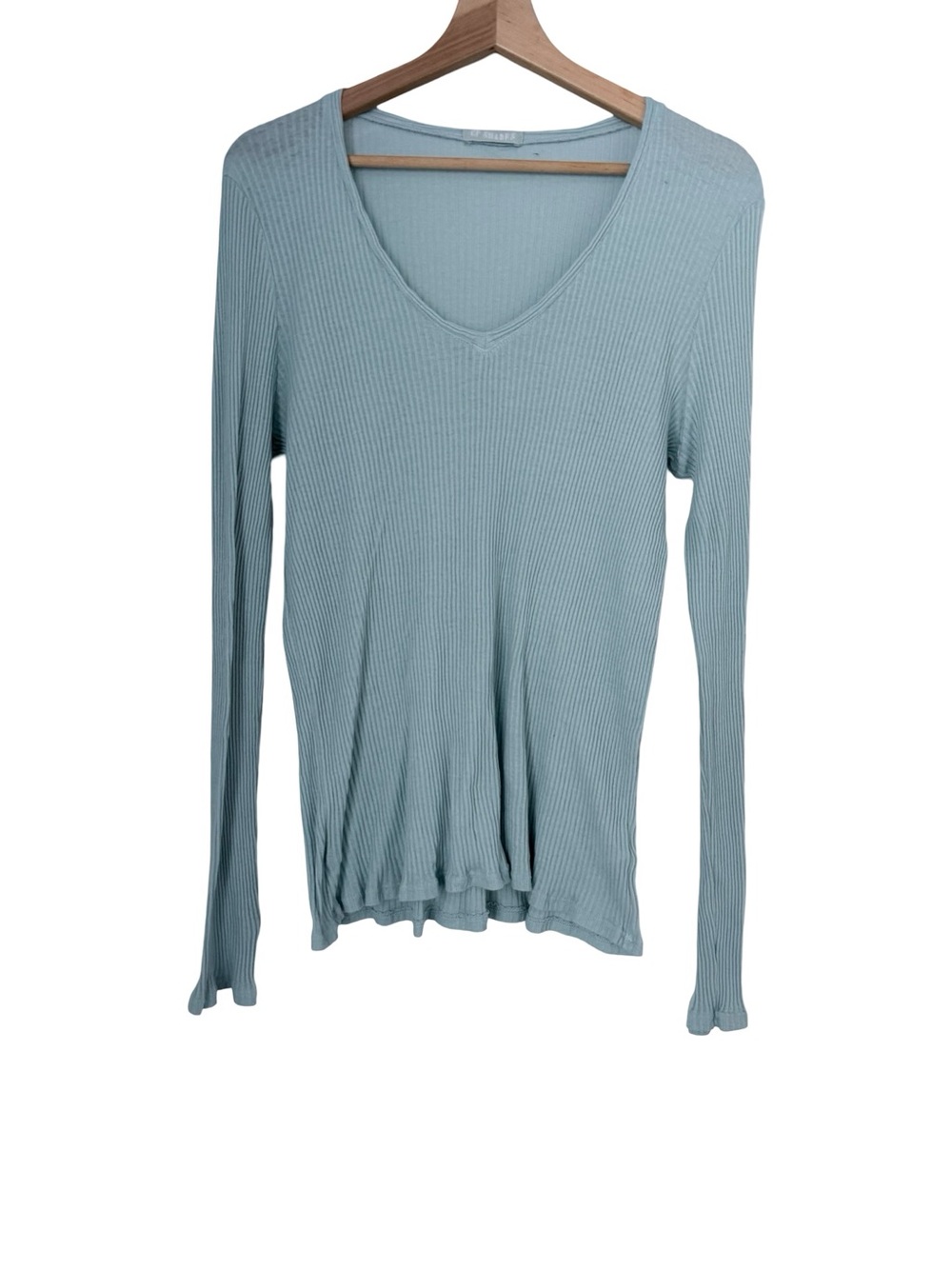 CP Shades Ribbed V-Neck Top Sz L